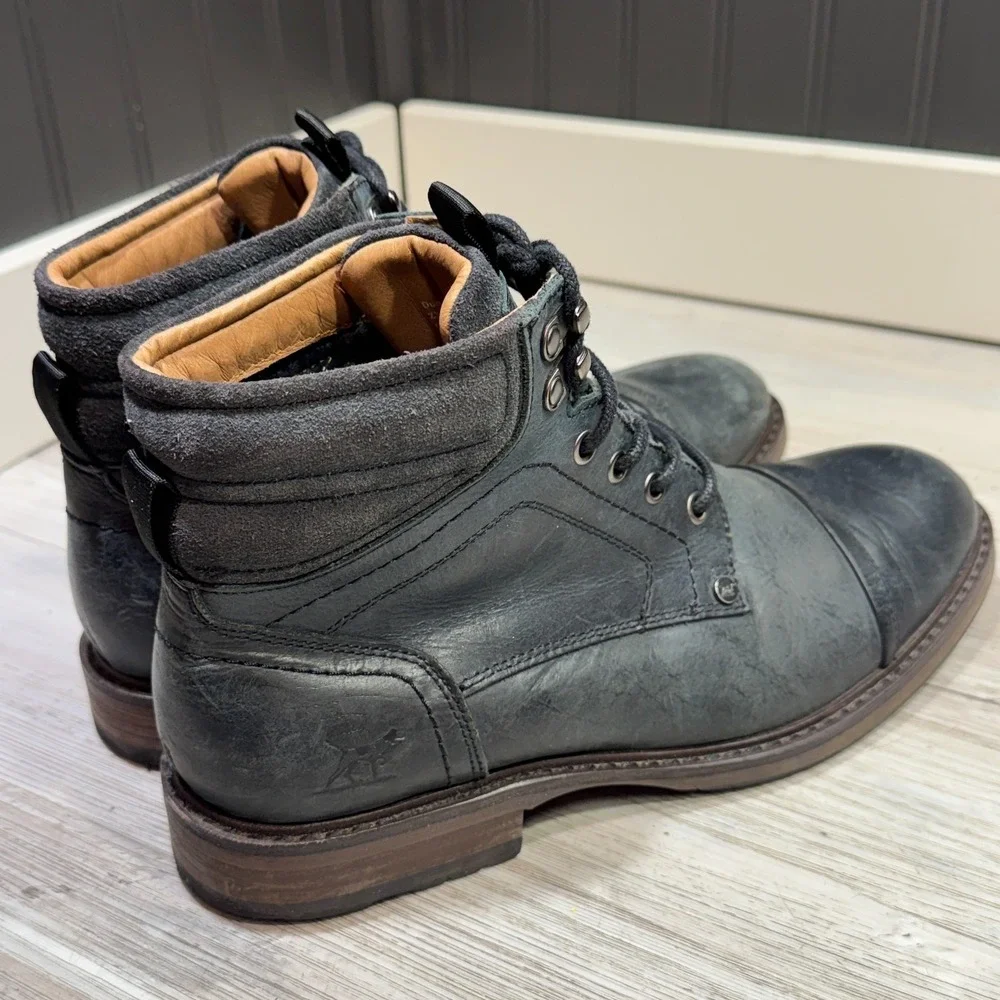 Rodd & Gunn Men's Dunedin Leather‎ Lace-Up Military Boots Size EUR 41 Black